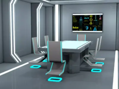 Sci Fi  Office Interior 3D model