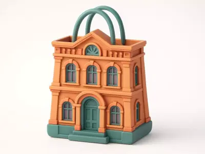 3D Shopping Mall Bag Architecture Black Friday 3D print model