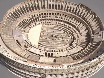 Roman Colosseum Ruins High detail 3D model
