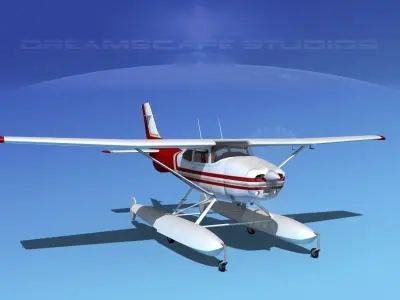 Cessna 182 Skylane Seaplane V02 3D model