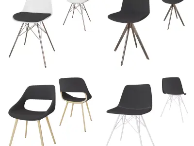 Modern dining room chair set Free low-poly 3D model