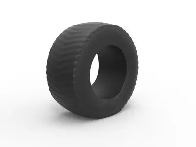 Pulling tractor rear tire while pulling Scale 1 to 25 3D print model