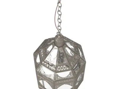Moorish Moroccan Clear Glass Lantern 3D model