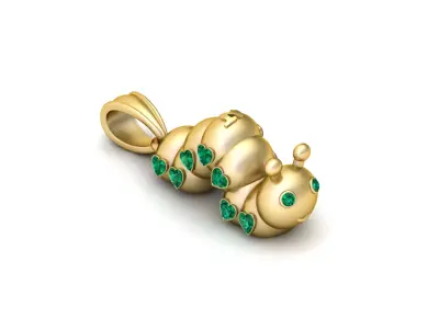 Caterpillar Pendant 3D Printable Model 3D print model