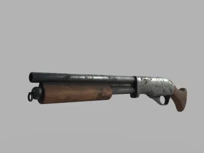 Sawed Off Shotgun Low Poly Low-poly 3D model