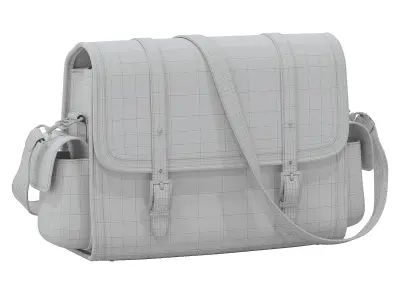 Natural leather bag  Low-poly 3D model