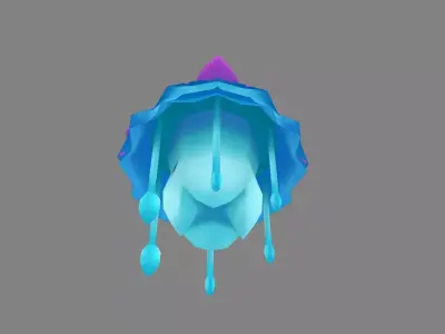 Cartoon jellyfish Low-poly 3D model
