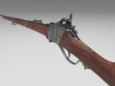 Sharps Model 1867 Low-poly 3D model