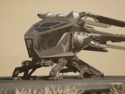 Atreides ornithopter from Dune Low-poly 3D model