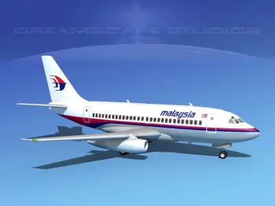 Boeing 737-100 Malaysia 3D model