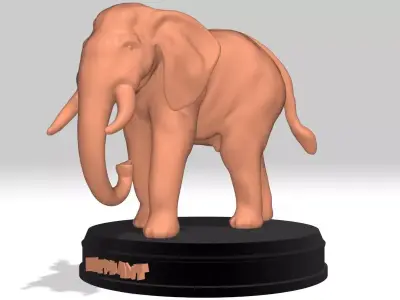 Asia Elephant Printable Free low-poly 3D model