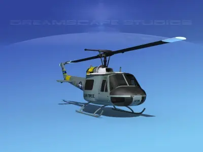 Bell UH-1B Iroquois V07 US Air Force 3D model