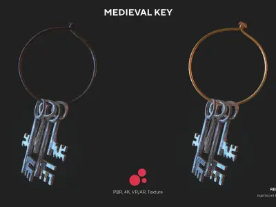 Medieval Keys Set 01 AR low-poly 3D model Low-poly 3D model