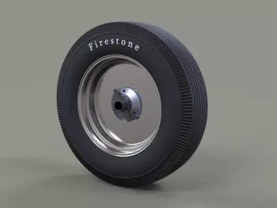 Wheel from old school Formula One 3D model