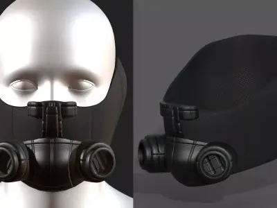Gas mask helmet 3d model military combat fantasy Low-poly 3D model