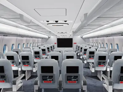 Aircraft interior 3D model -Welcome part of aircraft Low-poly 3D model