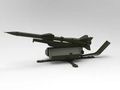 SA-2 Surface-to-Air Missile 3D model