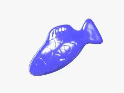 3D Swedish Fish Blue 3D model
