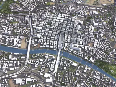 Glasgow - 3D City Low-poly 3D model