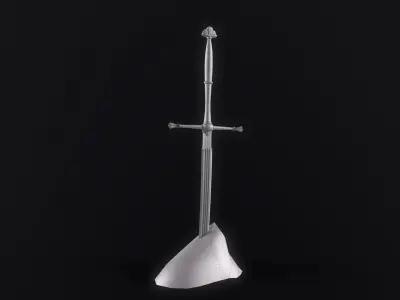 The Sword Still in the Stone - An April Fools Weapon Free low-poly 3D model