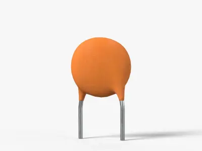 Ceramic Disc Capacitor with 2K PBR textures 3D model