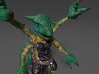 Four Arms Creature Fantasy Warrior  Low-poly 3D model