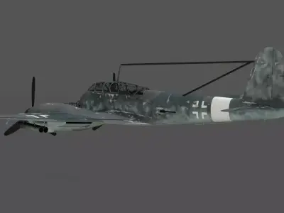  Messerschmitt Me 410 B-6 R3  Anti-Shipping Radar Night Fighter Low-poly 3D model