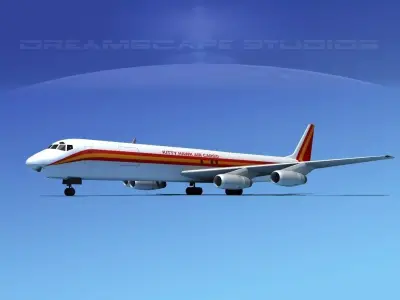 Douglas DC-8-63F Kitty Hawk Air cargo 3D model