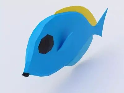 Ambly Fish low poly 3d model  Low-poly 3D model