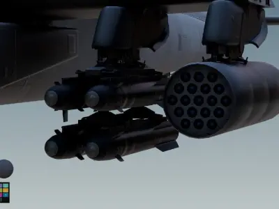 AH-64 Apache attack helicopter 3D model