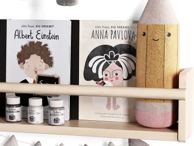 M Animal Head Shelf  Plush Toy and Wall Decor kids 08 3D model