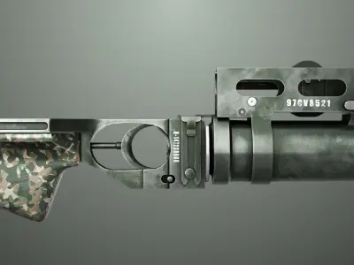 Grenade Launcher 03 Military Green Generic PBR Low-poly 3D model