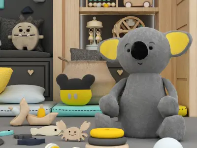 toys and furniture set 3D model