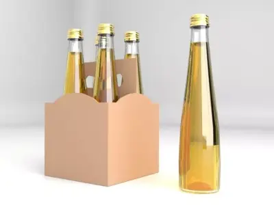 Beverage Branding Package No3 4Pack Low-poly 3D model