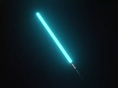 Blue Lightsaber Low-poly 3D model