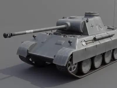 Panther Ausf D Medium Tank Low-poly 3D model