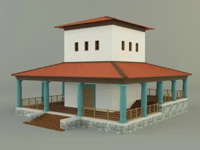 gallo roman temple of mars caturix 3D model