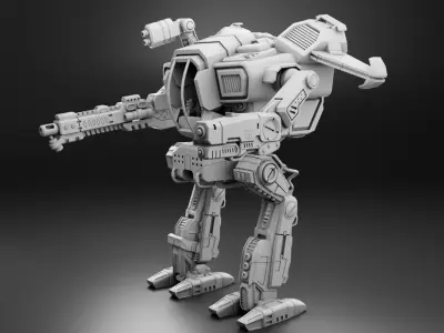 Robo-Tank 3D Print model warhammer armoured vehicle 3D print model