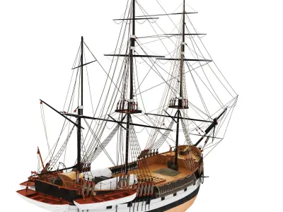 Old ship Beagle model 3D model
