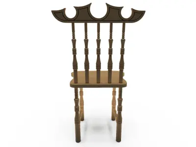 Wooden Chair 3D model 7