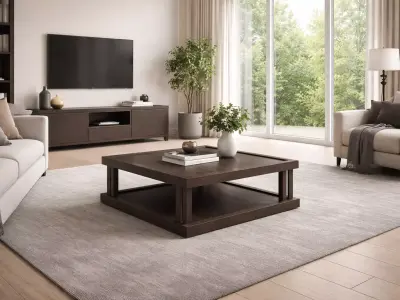 Modern Minimalist Walnut Coffee Table - PBR MorisonDesign Free low-poly 3D model