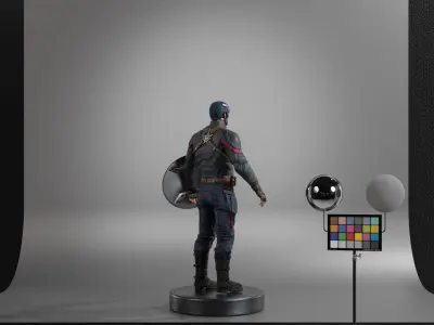 Captain America - Steve Rogers Low-poly 3D model