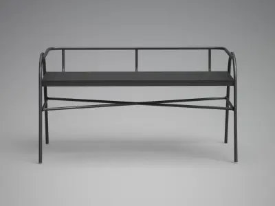 Orpha Metal Settee black finish Low-poly 3D model