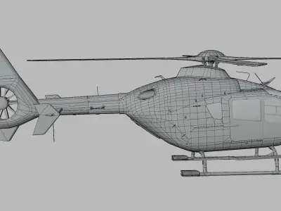 Eurocopter Low-poly 3D model