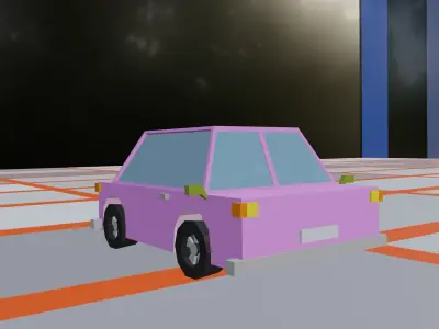 Low Poly Toon Type Cars Free low-poly 3D model