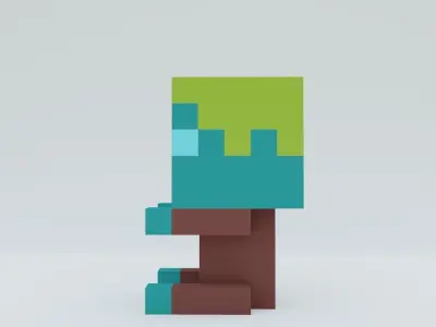 Minecraft Drowned Plush  3D model