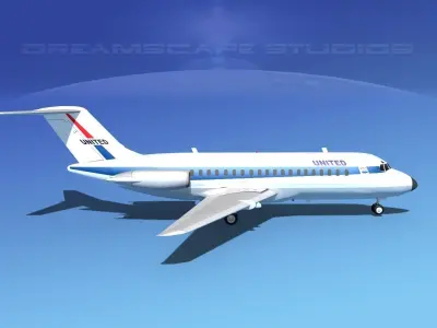 Douglas DC-9-15 United 1 3D model