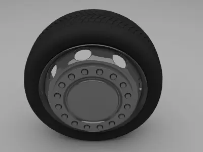 Truck Bus Wheel Low-poly 3D model