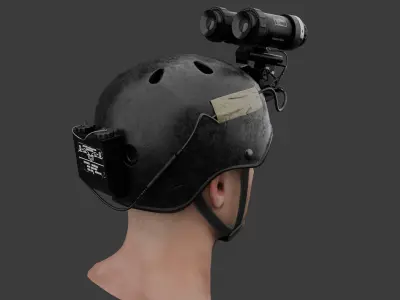 Night vision and military helmet Delta force 80s 90s Low-poly 3D model