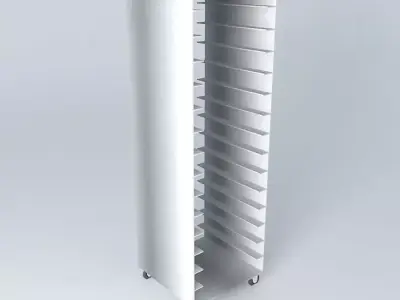 Kit metal rack with shelves on wheels Free 3D model